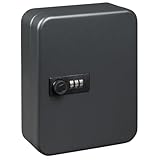 Burg-Wächter Schlüsselbox abschließbar mit Zahlencode, 20 nummerierte Haken, Stahlblech, KC 20 C, Mattschwarz