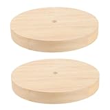 DOITOOL 2 Stück Massive Holzschischtisch -lampen -basis Nur Lampensockel Lampenfuß Aus Holz Rund Beleuchtungszubehör Für Tischlampen Aus Holz Runder Tischlampensockel Hölzern Beige