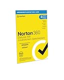 Norton 360 Deluxe mit extragroßer Backup-Kapazität – Amazon Exklusiv* 25GB zusätzlicher Cloud-Backup Speicher. Antivirus Software für 3 Geräte und einem Jahr Laufzeit