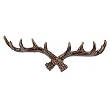 BUGUUYO anschließen bürodeko büro dekoration wandverkleidung rehgeweih antlers Vintage Geweih Wandaufhänger Wandgarderobenhaken Wandhaken für zu Hause Mantel- und Huthaken Harz Brown