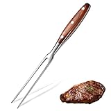 Edelstahl Grillgabel mit Holzgriff, Fleischgabel aus Rostfreiem Stahl, Fleischgabel mit Holzgriff, Tranchiergabel aus Rostfreiem Edelstahl, für Schweinefleisch Putenhähnchen Rindfleisch