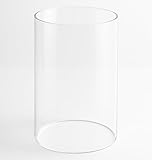 ANDEKO® Ersatz Glaszylinder Bioethanol Tischkamin | Feuerfestes Glas 14cm x 22cm | Glasröhre feuerfest kompaktibel zu Tischkaminen mit rundem zylindrischem Sockel | Borosilikatglas | Glas Zylinder