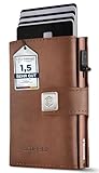 SF SCOFIELD Trinity Slim Wallet mit Münzfach I Premium Kreditkartenetui Herren für 10-12 Karten I RFID - Schutz I Wallets for Men I Smart Wallet (Vintage Brown - Caramel Brown, S Münzfach)