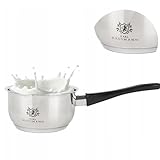 KARL HAUSMANN Edelstahl Stielkasserolle - 16 cm/1.5L - Kasserolle Induktion für alle Herdarten - Stieltopf mit Ausgießer - Milchtopf - Klein Topf - Butterpfännchen - Soßentopf - Kochtopf - Sauce Pan