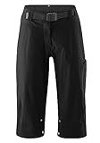 Gonso Ruth 3/4, Damen Fahrradhose 3/4, 2in1 Bikeshorts, Einknöpfbare Radunterhose mit Relax Gel Comfort Sitzpolster, Wasser- und fleckabweisend, Weite Passform, PFC-Frei Schwarz,Gr.42