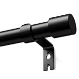 Schwarz Gardinenstange 76-228 cm, 25mm Vorhangstange Ausziehbar Curtain Rod Gardinenstangen für Fenster Outdoor (Schwarz Matt, 76 to 228 cm)