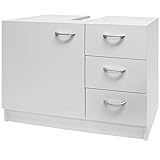 Casaria® Waschbeckenunterschrank 3 Schubladen 63x54x30cm Badezimmer Unterschrank Waschtischunterschrank Badschrank weiß