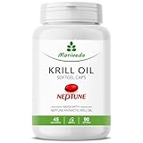 MoriVeda NEPTUNE Krillöl Kapseln 90 I Omega 3-6-9, Astaxanthin, Antioxidantien, Vitamin E, Cholin, Phospholipide, 100% antarktischem Krill Öl I 1x90 Softgels