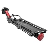 MidGard Fahrrad Gepäckträger für Sattelstütze aus Aluminiumlegierung, mit Reflektor- verstellbar für 24-29 Zoll Fahrräder, belastbar bis maximal 9 kg