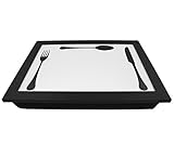 PrimoLiving Knietablett mit Besteck- 40 x 30 x 5 cm – Tablett als Laptopunterlage – Sofa oder Bett-Tablett - P-947