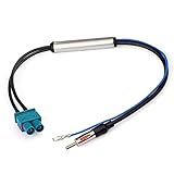 Bingfu Autoradio Antenne Signalverstärker, Doppel Fakra auf DIN Stecker Adapter mit Phantomeinspeisug Kompatibel mit Volkswagen Audi VW Skoda BMW Fahrzeug Auto Audio Radio Stereo Head Unit Empfänger