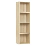 WOLTU Bücherregal Bücherschrank Standregal Aufbewahrungregal Raumteiler Büroregal Aktenschrank 4 Fächer 24x106x30 cm(BxHxL) SK003hei4