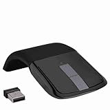 Dpofirs Arc Mouse, 2,4 GHz Faltbare Arc Touch Maus Mäuse USB-Empfänger für PC Notebook Smart TV (Black)