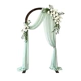 PlusFive Holz Hochzeitsbogen – 2,1 m Holzener Hochzeit Hintergrund Ständer, Große Ballonbogen,Wedding Arch Hochzeitsbogen Gestell Traubogen für Klassisch-Rustikale Hochzeitsdekoration Gartendekoration