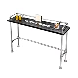 WXZXWXZX Bartisch Industrial Stehtisch Holz Hochtisch Bistrotisch Konsolentisch Beistelltisch mit Metallgestell für Café Wohnzimmer Esszimmer Taverne(120cm/47.2in)
