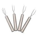 TRI Kartoffelgabel-Set, 4 Stück, Pellkartoffelgabeln mit drei Zinken für sicheren Halt, aus rostfreiem Edelstahl, Spülmaschinenfest, Küchenhelfer, Silber