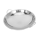 TOPBATHY Bratpfanne Edelstahl Küche Kochen Instant-nudeltopf Flache Bratpfanne Spanische Paella Wok Mit Deckel Einweihungsgeschenk Dampf Elektrischer Hotpot Rostfreier Stahl Heißer Topf