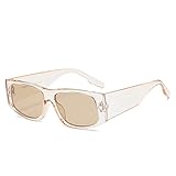 Damen-Sonnenbrille, quadratisch, großer Rahmen, Outdoor, Urlaub, UV400, Fahren, Retro, Pendler-Sonnenbrille, Geschenk (Color : E, Size : 1)