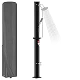 Joparri Solardusche mit Handbrause 20 Liter inkl. Schutzhaube und 360° Duschkopf, Einstellbare Temperatur bis 60°C, 50 PSI Wasserdruck Außenduschen, für Garten Camping Pooldusche, Schwarz