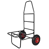 Sackkarre Trolley mit Luftbereifung - Klappbarer Transportwagen für Angler, Camping & Garten - Faltbar, stabil & belastbar bis 100 kg - OneSize - Schwarz