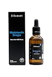 Melatonin Tropfen FORTE (50 ml) - 1200 Tropfen mit je 0,5 mg Melatonin - optimal hochdosiert & effektiv - für 1100 Anwendungen - Alternative zu Melatonin Einschlafspray o Tabletten - 100% vegan