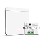 Funkschalter 433 MHz - 1 Schalter und 1 Empfänger 10A Einfache Installation Funkschalter Kabellos und Batteriefrei Funkschalter Fernbedienung Fernbedienung für Heimgebrauch