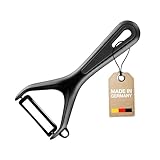 Westmark Gemüse- und Spargelschäler mit Keramikklinge und Ausstecher, Gentle, Schwarz, 281122E1