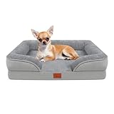 CALIYO Hundebett, Hundebett Grosse Hunde OrthopäDisches Hundebett Ergonomisches Hundesofa, Hundecouch mit EierföRmiger Kistenschaum füR Mittlere Hunde, Waschbar rutschfest Hundebetten