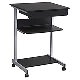 Yaheetech Computertisch Schreibtisch PC Tisch Schublade mit 4 Rollen ca. 56 x 51 x 79 cm schwarz