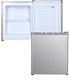 PKM Mini-Gefrierschrank BGB34.1 ES mit 33 Liter Gefriervolumen | 4**** Gefrierbox | wechselbarer Türanschlag | ideal für Camping & Büro | sparsamer Energieverbrauch 148 kWh/Jahr | INOX Design | 40dB