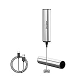GRIFEMA Milchaufschäumer Stab Elektrisch, Tragbar Milk Frother Aufladbar, 13000 U/min, handmilchaufschäumer Ergonomisch, Abnehmbar, Leicht zu reinigen, aufschäumer für Latte, Matcha-Tee, Cappuccino