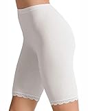 COTONELLA Women's L'Altra White Lace Cotton 2 Pack Long Highwaist Brief 42