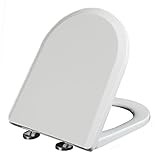 Flipped Warmth Toilettendeckel D Form, WC Sitz Mit Absenkautomatik, Klodeckel D-Form Aus PP, Klobrille Mit Quick-Release Funktion, Antibakteriell Klodeckel, Toilettensitz,35 * 44cm