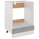 vidaXL Herdumbauschrank Küchenschrank Ofenschrank Backofenschrank Herdschrank Küchenzeile Küchenmöbel Backofen Betongrau 60x46x81,5cm Holzwerkstoff