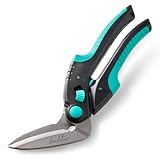 Beaditive Hochleistungs-Mehrzweck-Winkelschere 25 cm - Japanischer Edelstahl, gezahnte Klinge - Industriescheren für dicke Stoffe, Leder, Karton, Teppiche, Kunstrasen