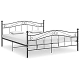 ULUYYUC Bett, Bodenbett Tagesbett Schlafbett Gartenbett Geeignet für Schlafzimmer Arbeitszimmer Zimmer Mieten Wohnzimmer Schwarz Metall 180x200 cm