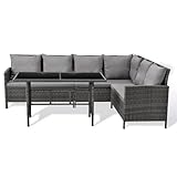 SVITA Madison Rattan-Lounge Polyrattan Ecksofa Gartenmöbel-Set Sofa Garnitur Couch-Eck