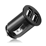 Dual USB Port Auto Ladegerät 12W/2,4A Zigarettenanzünder USB Ladegerät 12V/24V Kfz USB Auto Ladegerät USBAdapter Auto Ladestecker für Phone Sam pad Mac Tablet Laptop Hua Schwarz