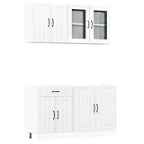 vidaXL 4-TLG. Küchenschrank-Set Lucca Hochglanz-Weiß Holzwerkstoff