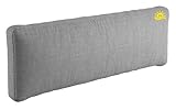 sunnypillow Palettenkissen mit abnehmbarem Bezug UV - beständig Outdoor/Indoor Palettenauflage Palettenpolster Palettensofa Rückenkissen 120x40x20/10cm Grau