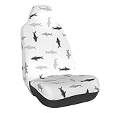 Autositzbezug für Vordersitze, 1 Stück, Haifisch-Design, modisch, Zubehör für den Innenraum mit Rundumgummizug für Autositzbezüge