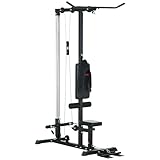 SPORTNOW Kraftstation für Zuhause multifunktionale Latzugstation mit Latzugstange, Trizepsstange, bis 50 kg Gewichte Latzugturm, Kabelzugstation Latzugmaschine Fitnessgeräte für Homegym Krafttraining