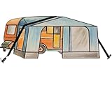 Sturmband XL für Markisen und Vorzelte, Wind/Sturm -Sicherung 2X Hering & Spannfeder für Zelt Zelte Markise Vorzelt Pavillon Wohnwagen Wohnmobil Camping Zubehör Dachhalteband Spanngurt + TMV24-Chip