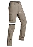 Vzteek Herren Wanderhose Zip Off Trekkinghose Outdoorhose Sommer Softshell Stretch Hose Kurz für Wandern,Abnehmbar,Baggy,Fahrrad,arbeits(Cakhaki,M)