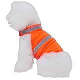 VILLCASE Reflektierende Sicherheitsweste für Hunde, hohe Sichtbarkeit, atmungsaktiv, Sommerkleidung für Spaziergänge, Laufen, Wandern, fluoreszierendes Orange - Größe S