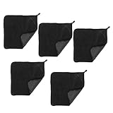 Abaodam 5 Stück-Pack Doppelt Verdrillte Mikrofasertücher Autopflege Trockentücher 600g/m² Dunkelgrau Fusselfrei für Auto Motorrad Fenster Haushalt