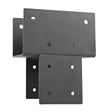 Sandyseptember 10,2 x 10,2 cm Metall-Pfostenkappenhalterung, robuste 8,9 x 8,9 cm Balkensäulenverbinder für Holzpavillons, Zaun und Gartenstrukturen, schwarz (1 Stück)