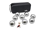 GICO Boules Set Petanque Boccia Spiel Kinder Erwachsene- 8er Set aus Stahl in der praktischen Tragetasche (720gr) -3268