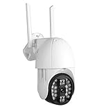 ANGGREK PTZ-Kamera, WLAN-Kamera, Dual-Antenne, 4-facher Digitalzoom, 1080P High Definition PTZ für Innen- und Außenumgebungen, Villen Im Freien (EU-Stecker)