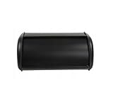 Luckyberg Brotkästen, Brotaufbewahrungsbox, Geräumiger Brotkasten aus Metall, Brot und Kekse Lange Aufbewahren und Frisch, 36cm x 24cm x 15cm (Schwarz Klein)